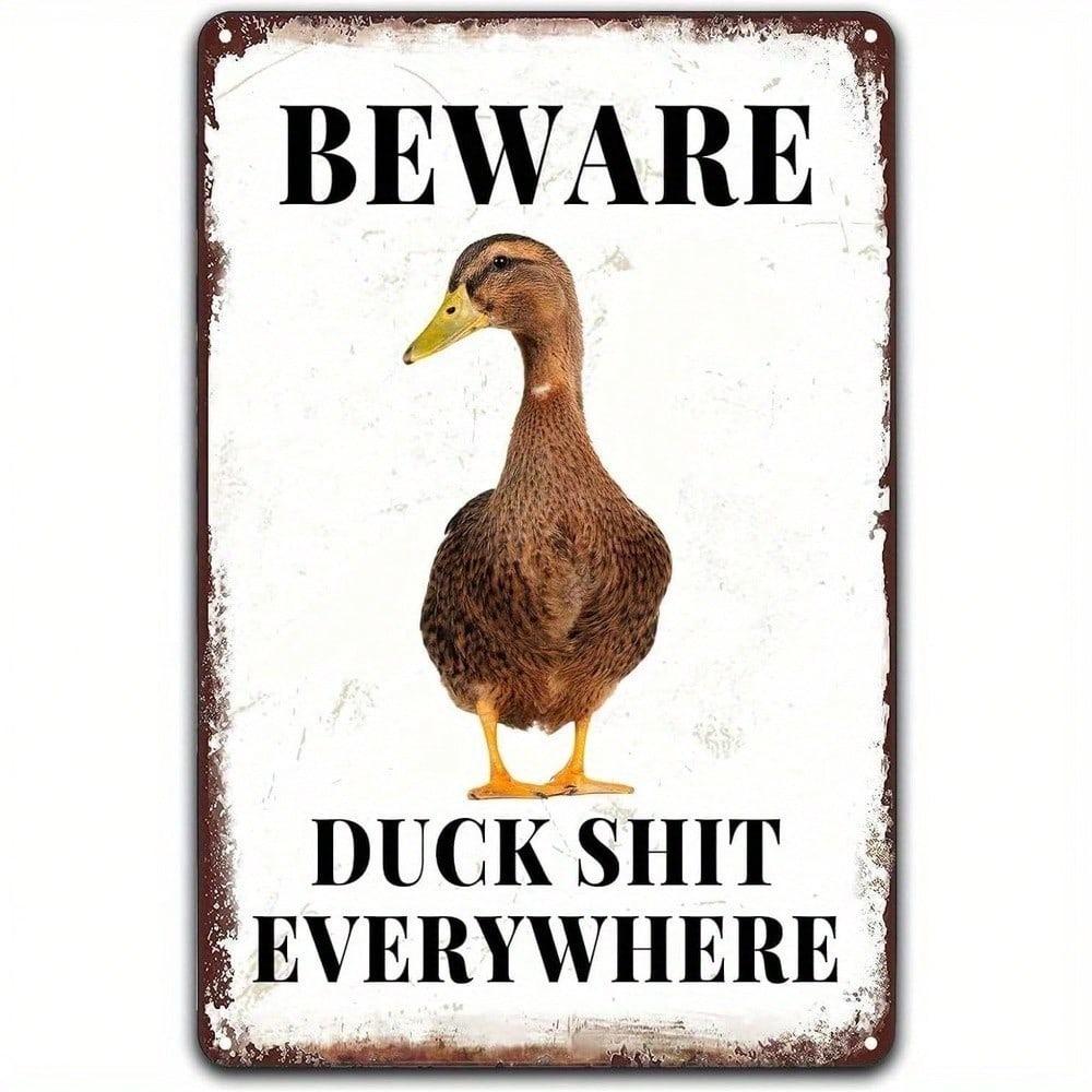 Metal Wall Poster SHT Everywhere Funny Duck Vintage Sign 8x12 Home Decoration Gift