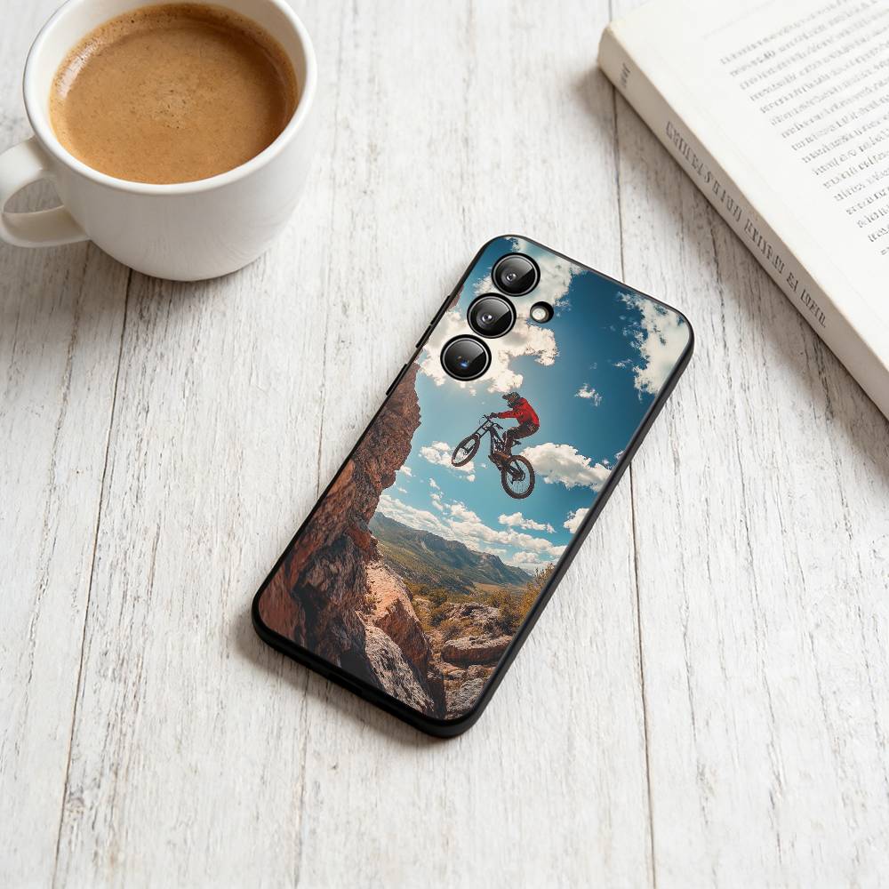 D-Downhill MTB Handyhülle Für Samsung Galaxy A73,A72,A71,A70,A53,A52,A51,Weiche Silikon Schwarze Hülle