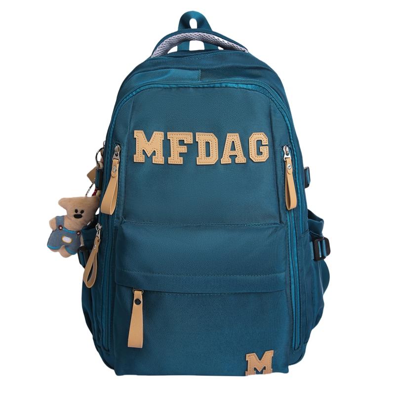 

Студенческий школьный рюкзак большой вместимости, женский рюкзак с надписью, мужской дорожный рюкзак синий