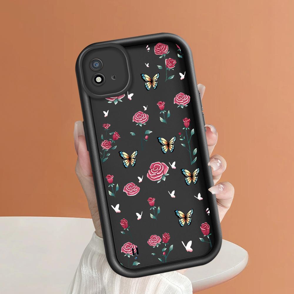 Soft Silicone Square Ladder Printing Pattern Phone Casing Full Cover Camera Shockproof Protection Rubber Case for OPPO Realme