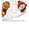 Christmas Window Clings 2Pcs Clings, Cute Bear Snowman Static Decals, 16" X Cling Decals 12" Removable Festive Stickers for Glass Doors Home