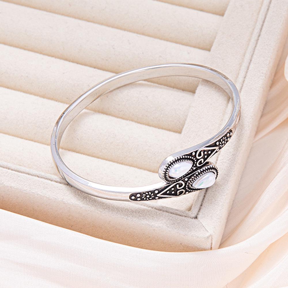 Jian Ai Retro Adjustable Faux Green Agate Couple Bracelet
