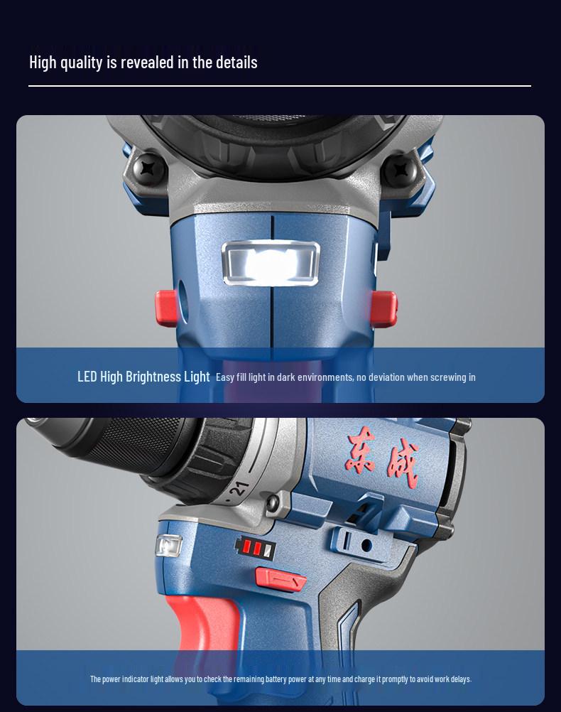Dongcheng 1250 Brushless Lithium-Ion Handheld Electric Drill & Screwdriver.