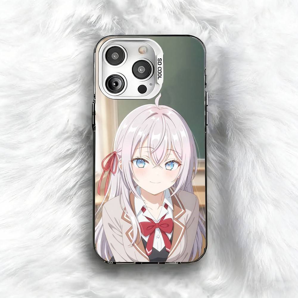 Custodia per Telefono Anime Carina A-Alya per iPhone 16 17 15 14 12 13 Pro Max Colore Nero Copertura Antiurto