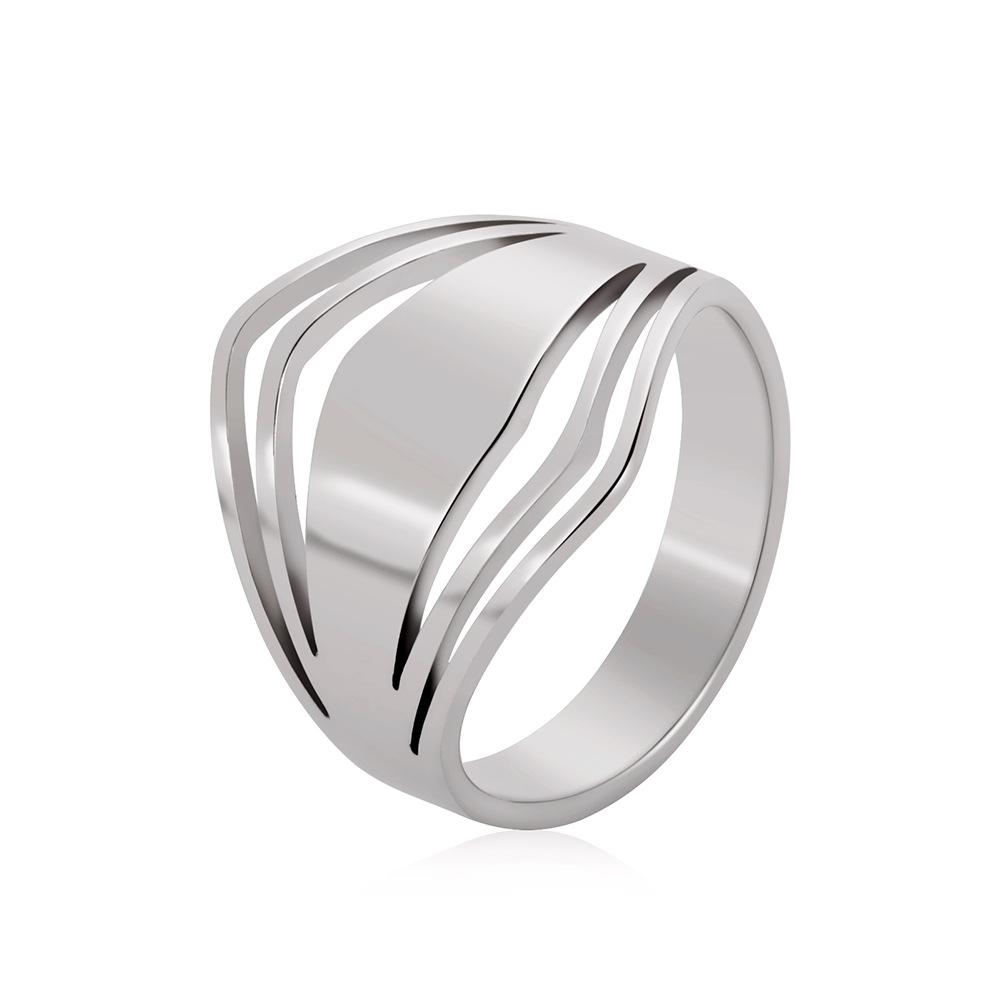 Geometric Line Titanium Steel Ring Unisex Fashion Minimalist Creative Design Jewelry no. 10