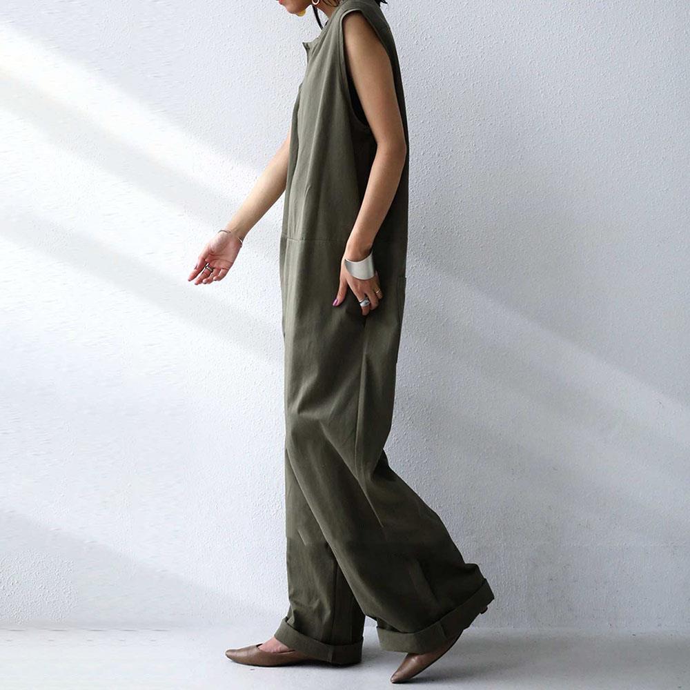 2024 Summer Japanese-Style Solid Color Sleeveless Women's Jumpsuit