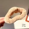 Large Milk Coffee Plush Claw Clip: Fluffy Autumn/Winter Hairpin for Women