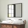 Wall Mirror, Rectangular, 76 x 101 cm, Black Wooden Frame
