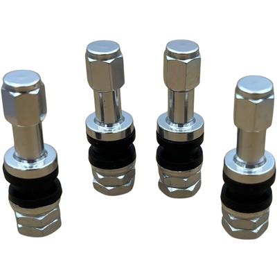 Válvula Interna GRmkt, Tipo Clamp-in, Uso Geral, Metal, Resistente ao Calor, Sem Câmara de Ar, Compatível com Automóveis, Motocicletas, Jogo de 4, Prata