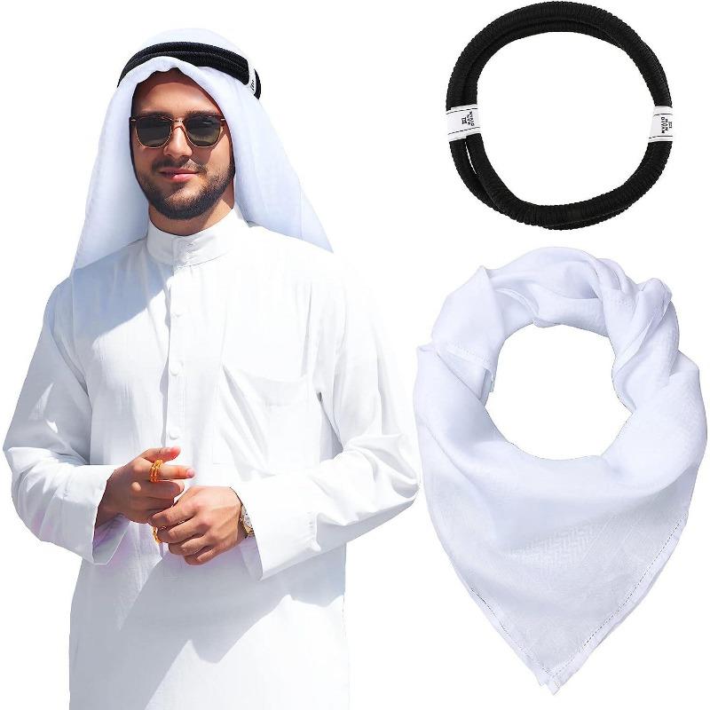Islamisk Foulard Skjerf Menn Arabisk Hodeplagg Hijab Skjerf Jersey Turban Arabisk Hodeplagg For Kvinner Muslimske Klær Bønn Turbante