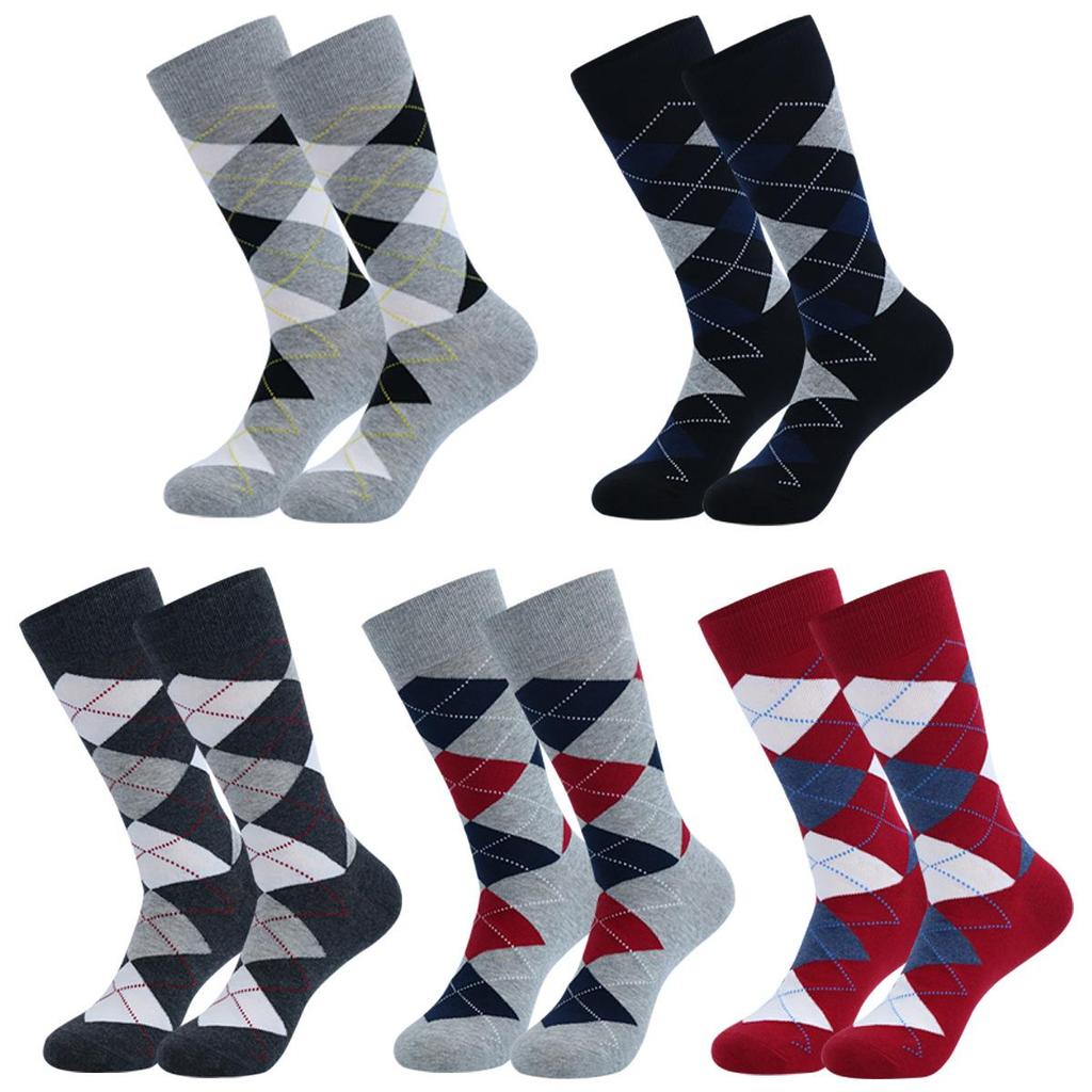 Men's Plus Size Striped Knee-High Socks - Trendy European & American Style for Autumn/Winter