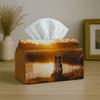 1pc Modern Dog Portrait Tissue Holder - Sunset Lake, Cozy And Sturdy Napkin Organizer for Vehicle, Kitchen, Dining, And Home Decoration - Stylish Tabl