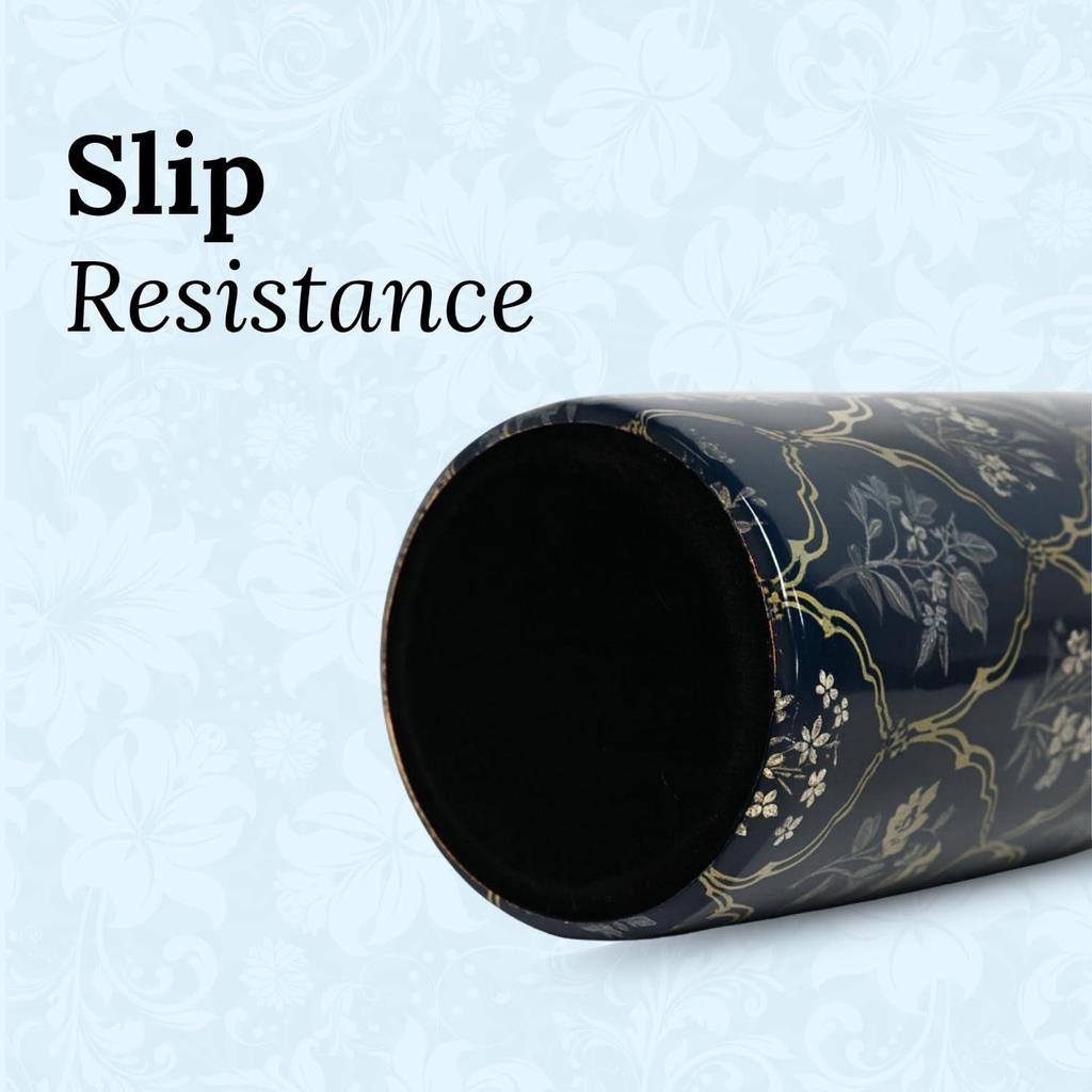 Pure Copper Water Bottle (1 Litre), Leakproof Protection, Pure Copper Water Bottle, Tamba, Yoga Health Benefits, Authentic, Durable (Blue Floral)