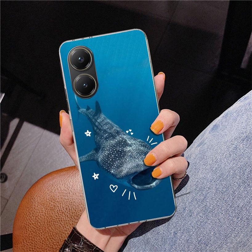 Ocean Whale Shark Phnoe Case for Xiaomi Poco X5 X6 X7 Pro X4 Gt F7 Ultra M8 M7 Redmi 15C 15 13C 13 12C 12 Unique Cover Coque Poc