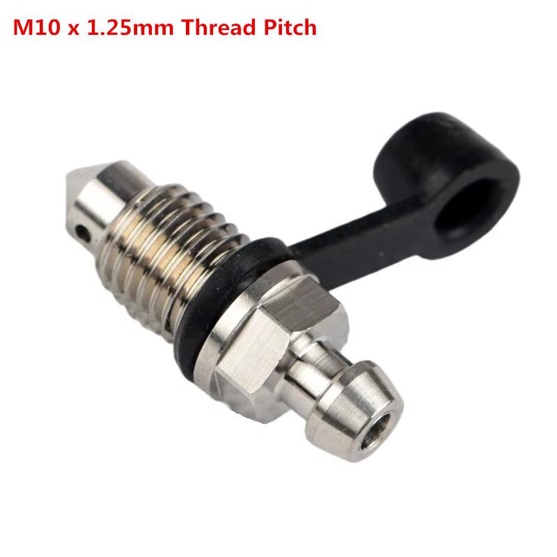 Universal CNC M10x18 Pitch 1.0/1.25mm Motorcycle Brake Calipers Bleed Screw Nipple Oil Hose Oil Drain Nozzle Bolt With Dust Cap