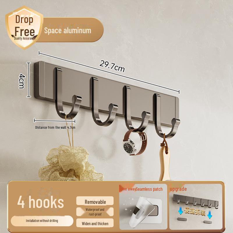 Gancho de porta removível sem impacto - montado na parede, resistente para roupas, banheiro ou cozinha.