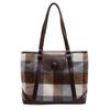 Contrasting color plaid casual tote bag women's new high-end sense large-capacity shoulder bag backpack