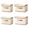 Large Foldable Fabric Organiser Box with Cover Container For Seasonal Clothing Blankets Household Items