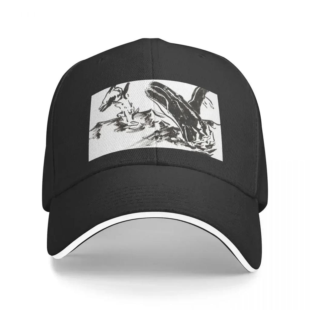 Mosasaurus and Ichthyosaurus Baseball Cap Streetwear Golf Wear Womens Beach Unisexs