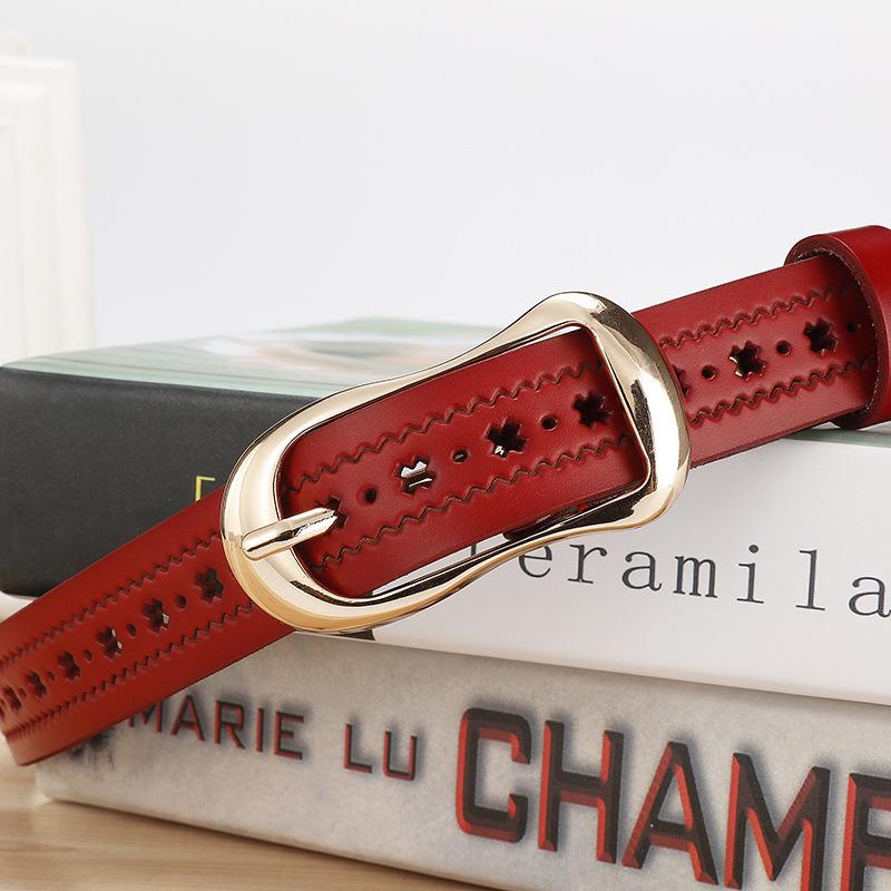Meimeier New women's genuine leather belt - korean style versatile pure cowhide pin buckle belt