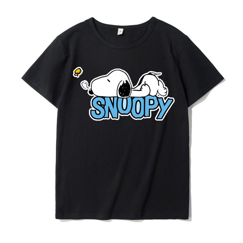 Classic Snoopy Cotton Men's Women's T-shirt Snoopy Cartoon Printed Summer Fashion Casual Comfortable Top Street Clothing