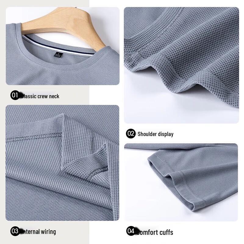 SHANSHAN Men's Waffle Knit Quick-Dry T-Shirt & Pants Set