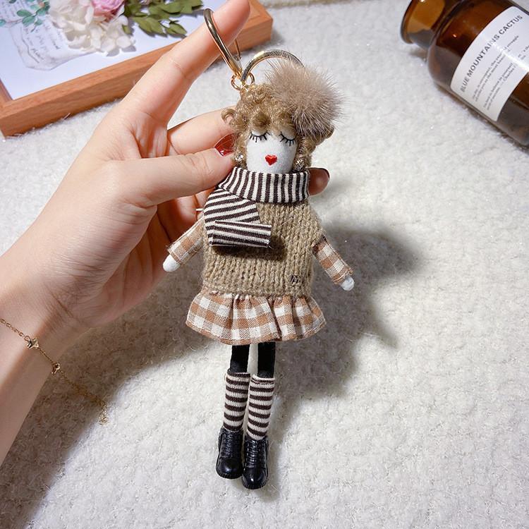 

Трендовая кукла Женский брелок Платье-свитер Подвеска для сумки Милый подарок Материал Хлопок StyleB