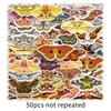 50 Cute Moth Cartoon Stickers - Colorful Insect Graffiti, Waterproof for Journals and Luggage Decoration