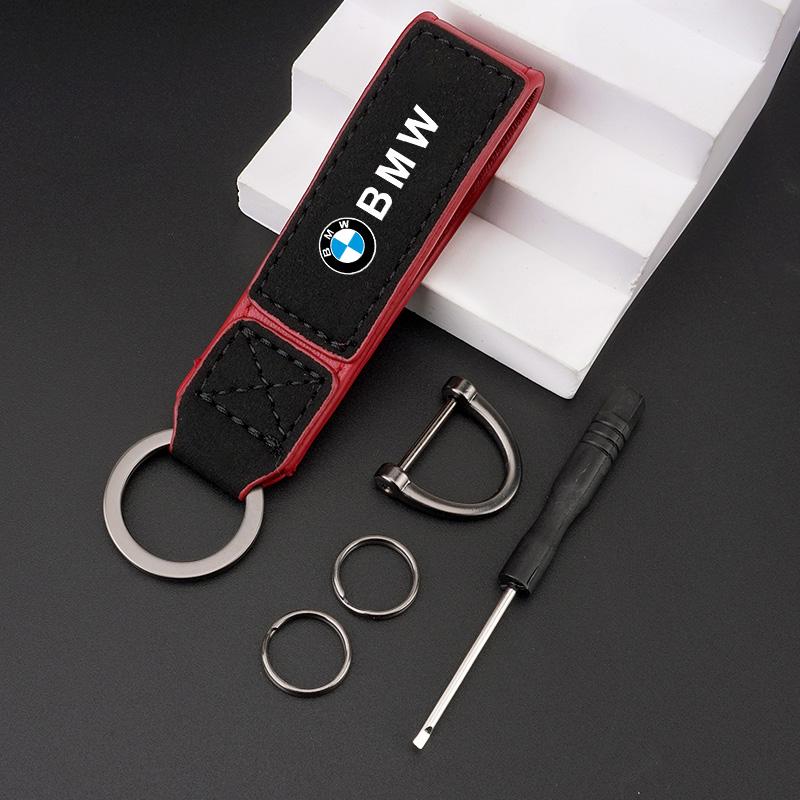 Fashion Luxury Car Key Chain Suede Leather Keychain Keyring for BMW Performance E36 E39 E46 E53 E90 M3 M5 X1 X3 X5 X6 X7 G20 G38 djbf00