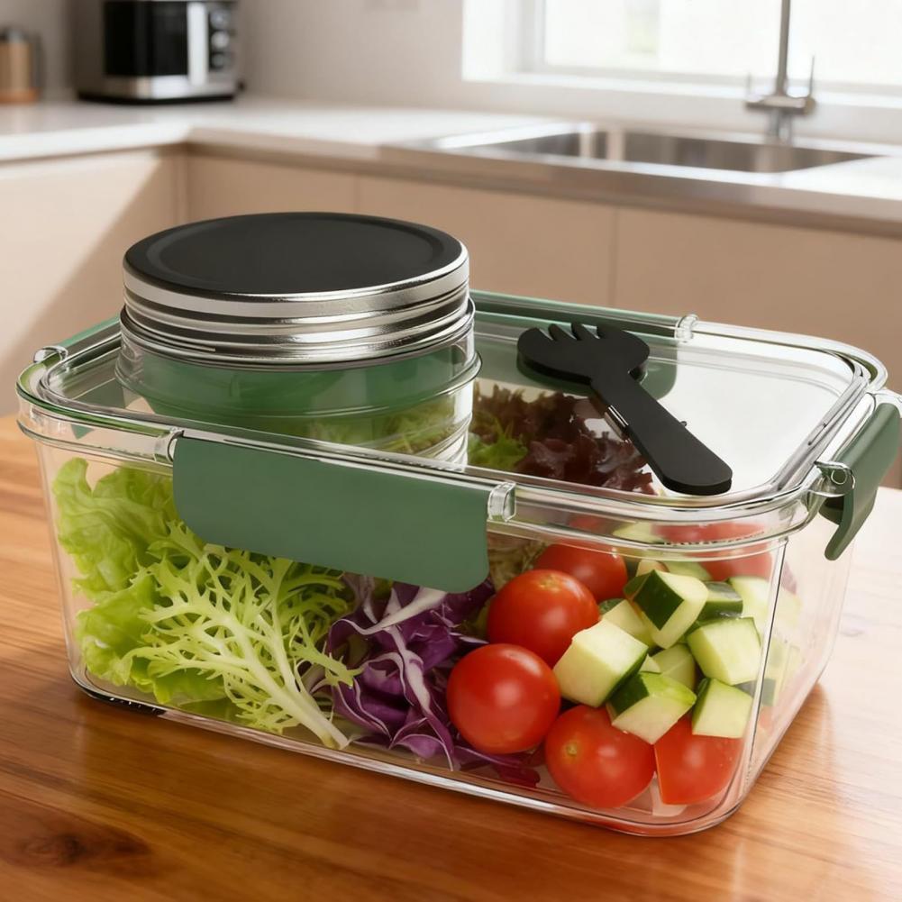 Leak-proof Salad Container Moisture Prevention Salad Container Leak-proof Mason Jar Salad Containers for Home Office Travel