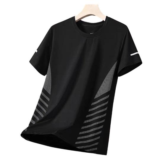 Men Quick-Drying T-shirt Breathable Athletic Summer Tee Loose Fit Mesh T-shirt for Jogging Gym Fitness Training Outdoor Workouts XXXXL чёрный