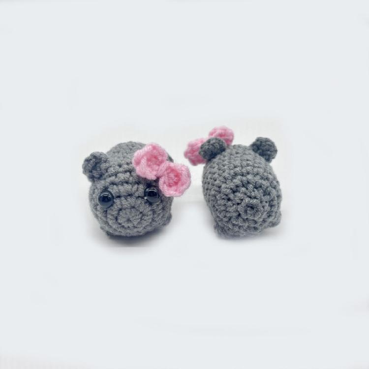 Multipurpose Sad Hamster Couple Keychain Charm Pendant 2 Pack, Handmade Crochet, Unique Accessory For Bags And Keys
