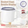 16 Pcs 4 Oz Enamel Camping Coffee Mugs Mini Metal Mug With Handle Small White Enamel Mug Vintage Round Enamel Cup Portable Drink
