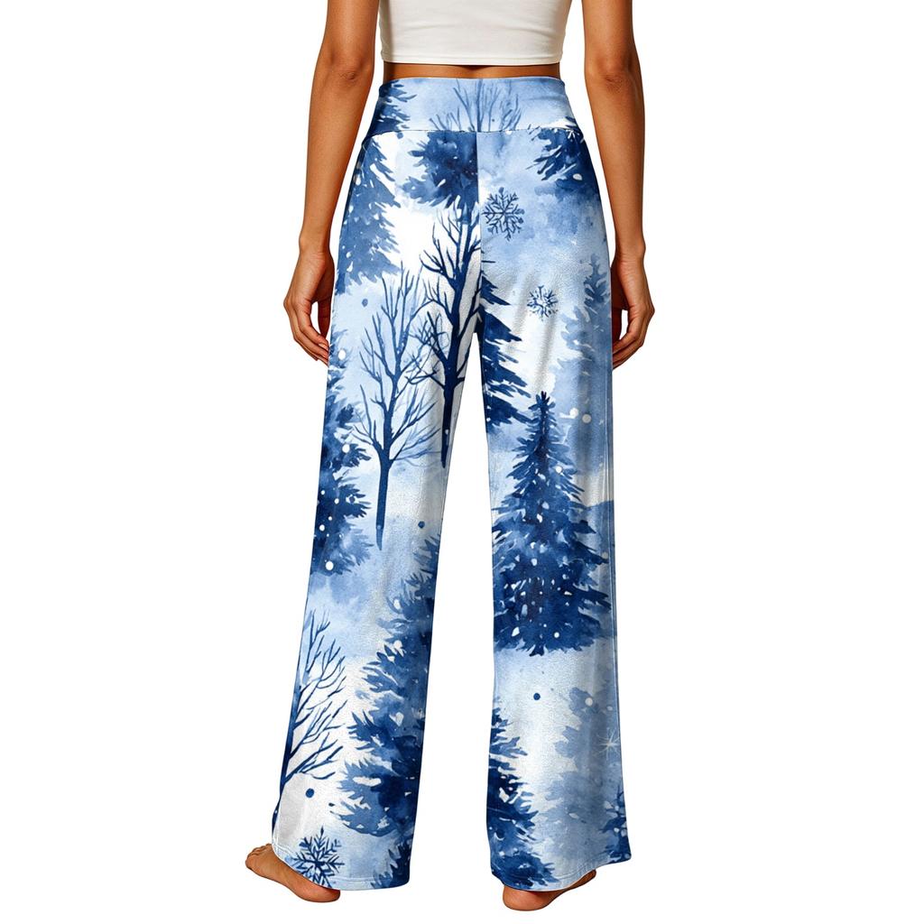Women's Elastic Waist Casual Straight Leg Pants with Pockets for Everyday Wear