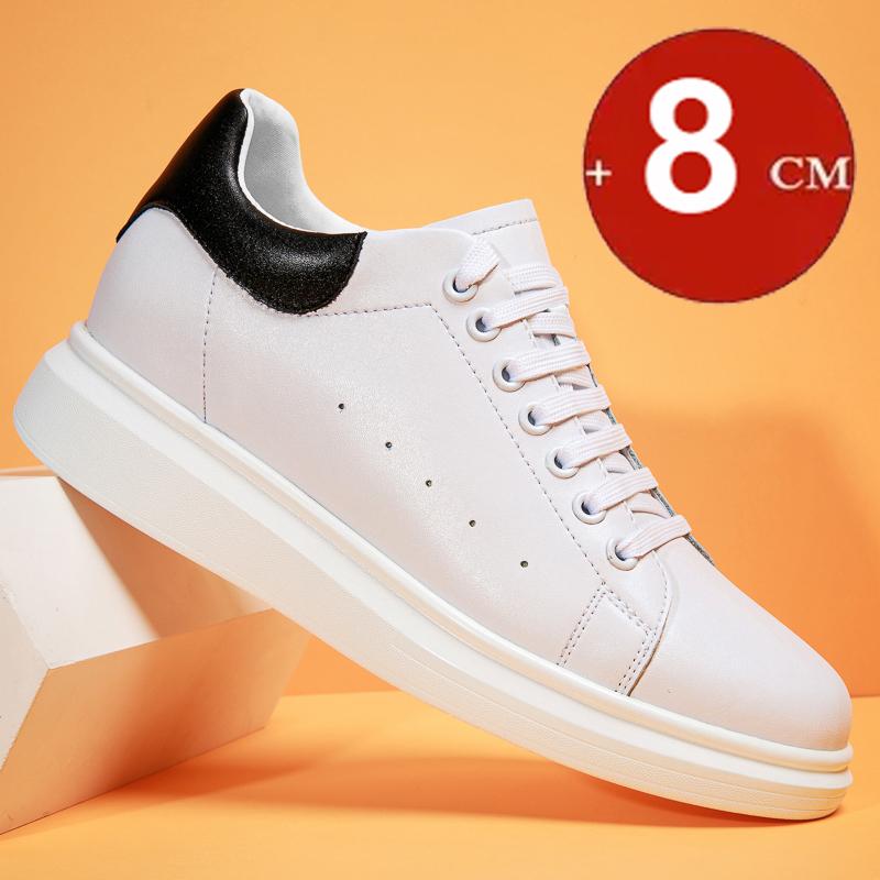 

Белая обувь на лифте для мужчин, спортивные повседневные кроссовки, увеличивающая рост обувь на платформе, невидимая обувь, увеличивающая рост на 8 см, мужские лоферы, увеличивающие рост 40