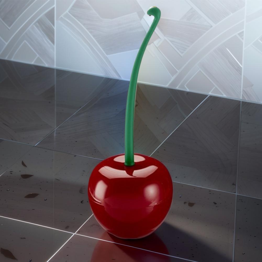 Creative Cherry Shaped Toilet Brush Long Handled Toilet Bowl Brush Combo Nylon Soft Bristle Brush for Bathroom Cleaning Tool