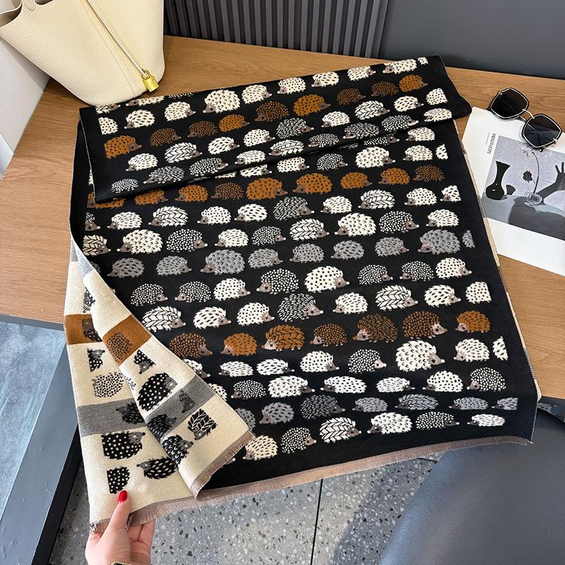 

Модный универсальный двухсторонний шарф из искусственного кашемира контрастных цветов, зимняя высококачественная теплая шаль для женщин 185cm