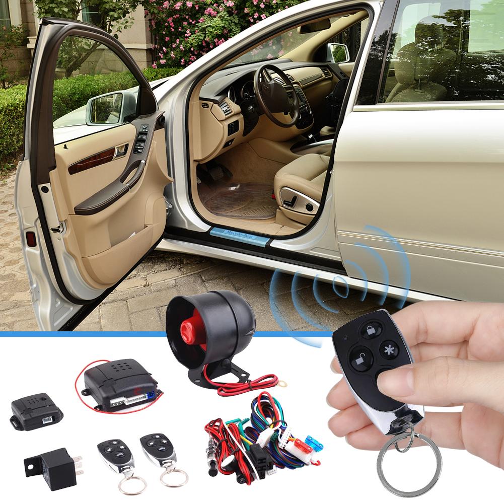 Remote Control Door Lock 2 Remote Vehicle Keyless Entry System with Siren and Wiring Harness Anti-Theft System Car Burglar Alarm China Mainland