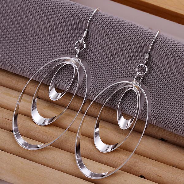 

Coppery Dangle Earrings For Women Engagement Wedding Jewelry Three Circle Trendy Copper color Long Drop Earring E180
