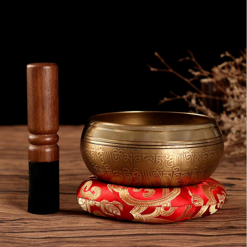 Nepalese Handmade Copper Bowl Buddha Sound Bowls Yoga Meditation Singing Bowl Set Sanskrit Meditate Music Therapy Tibetan Bowls
