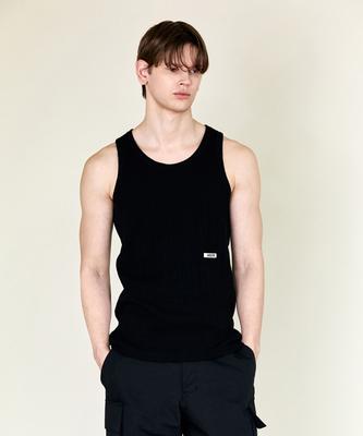 Hoite Het Ribbed Sleveless Top (Black)