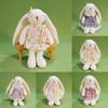 Plush Rabbit Toy With Bow And Dress Decoration Fur For Kids Birthday Gift
