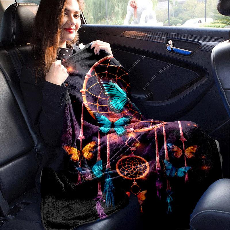 1pc Dream Catcher Printing Lightweight Flannel Blanket, Comfortable and Warm Blanket, for Camping Sofa Bed and Couch Office, Gift