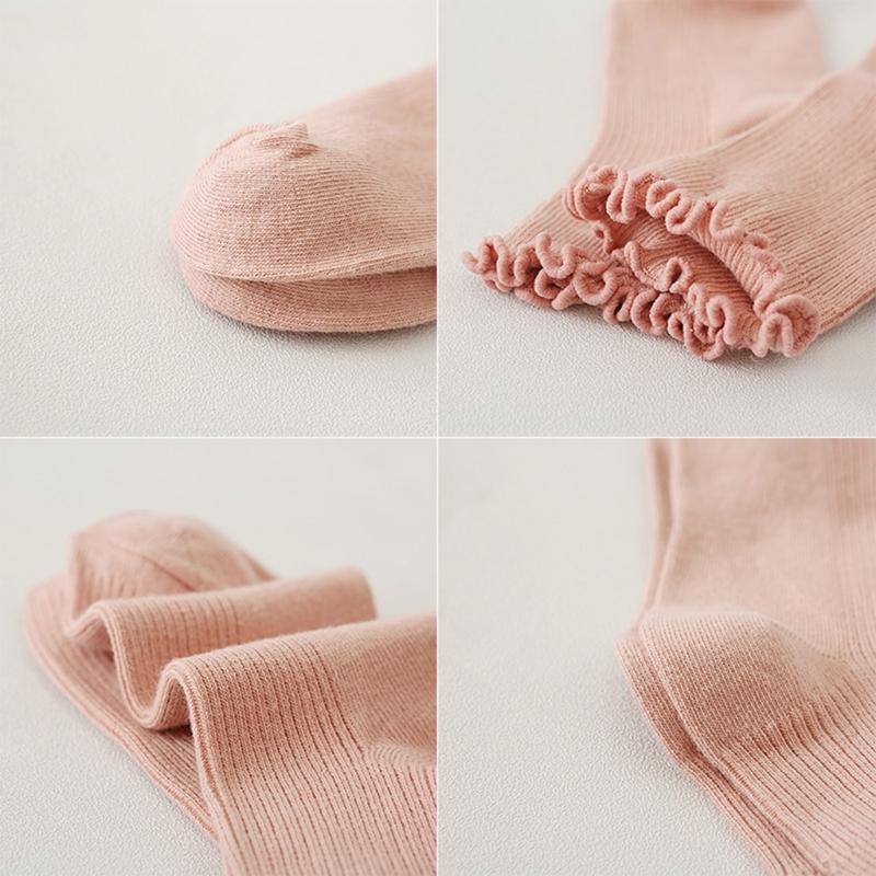 Women's Ruffle Socks,Casual Cotton Bootie Socks Cute Ankle Socks Breathable Sweet Frilly Crew Socks High Ankle Socks