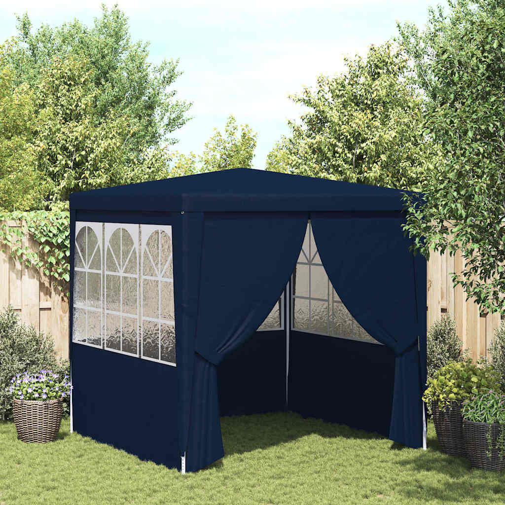 Professional Party Tent with Side Walls 2.5 x 2.5 m Blue 90 g m²
