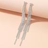 European & American Rhinestone Tassel Ear Hook Earrings for Women