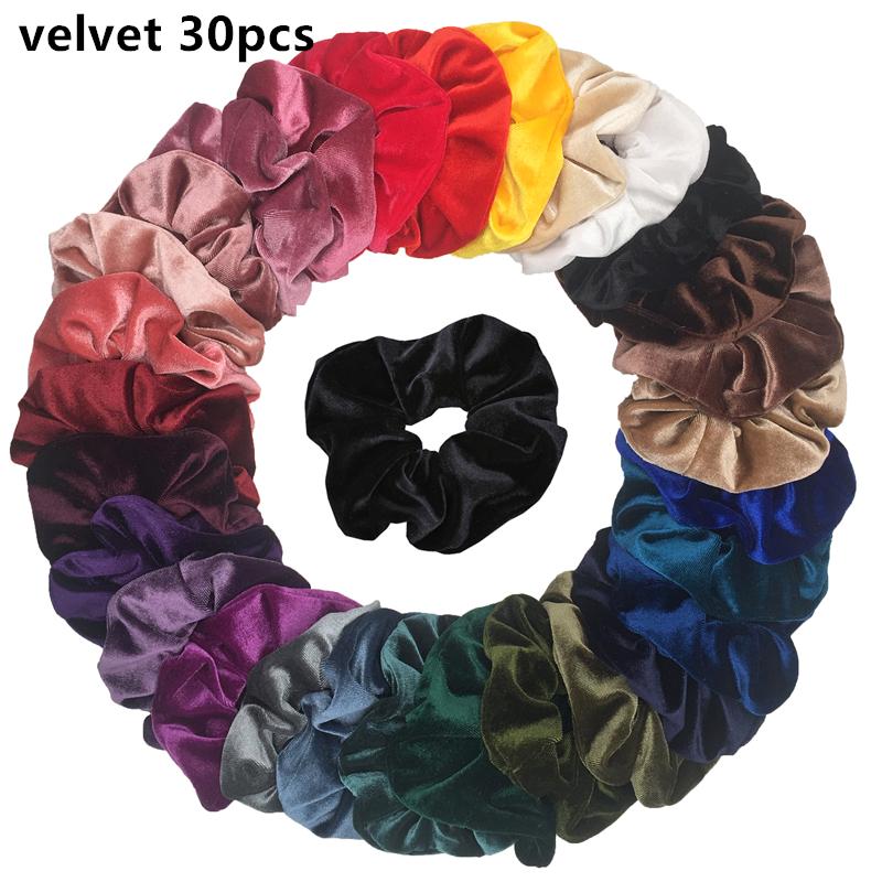 50/40/30 Stück/10 Stück Haargummis für Frauen Mädchen Plüsch Elastisches Band Gummiband Weihnachten Weihnachtsmann Accessoires Flauschiger Kunstpelz Satin