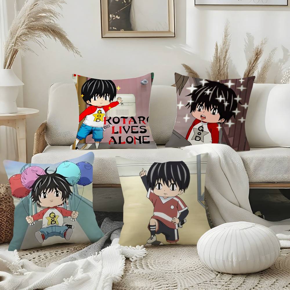 K-Kotaro Lives Alone Pillow Case Home Dorm Chair Back Short Plush Double-Sided Printing Office Nap Time Cushion Cover
