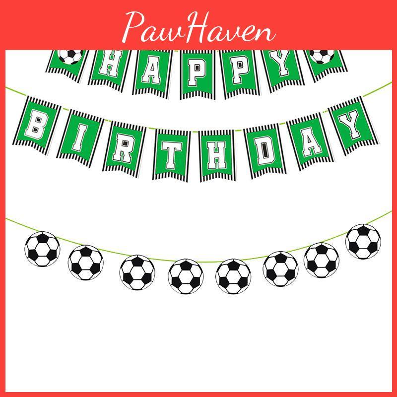 Lebhafte Fußball-Themenparty-Dekoration Happy Birthday Banner für besondere Feiern
