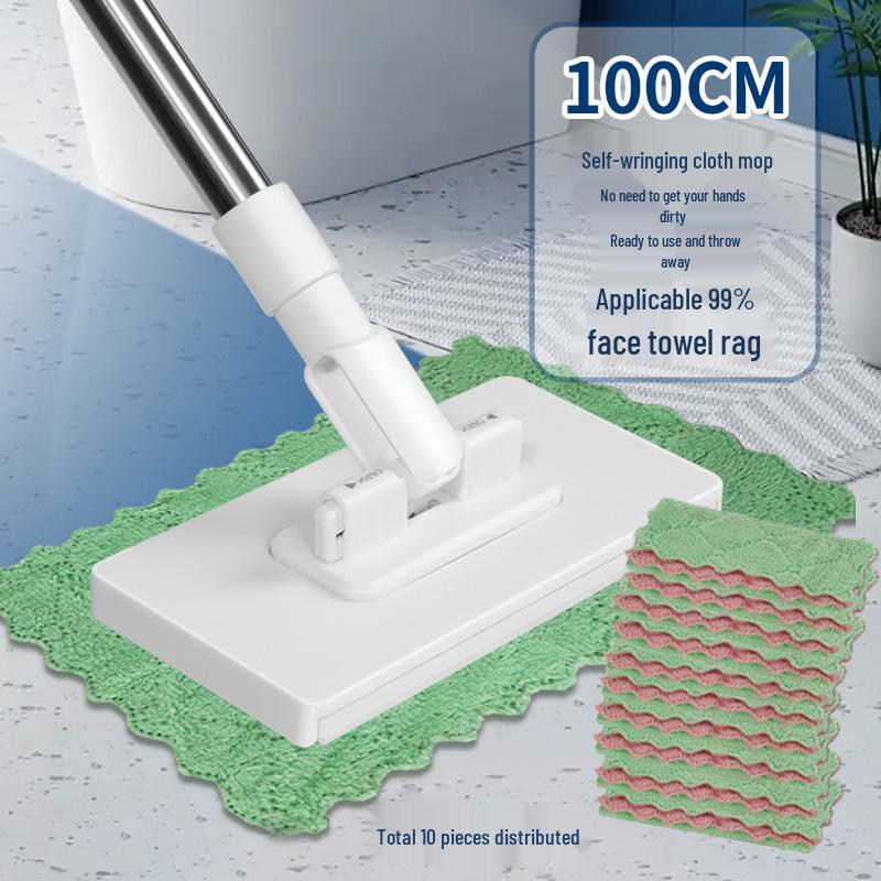 Freihändige Mini-Wischmopp mit automatischer Tuchklemmung - Ideal für die Reinigung von Badezimmer- und Gesichtstüchern